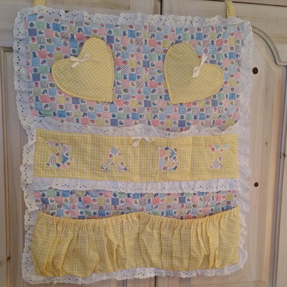 Handmade 1980 Gingham Goose Wall or Crib Organizer - Picture 2 of 8